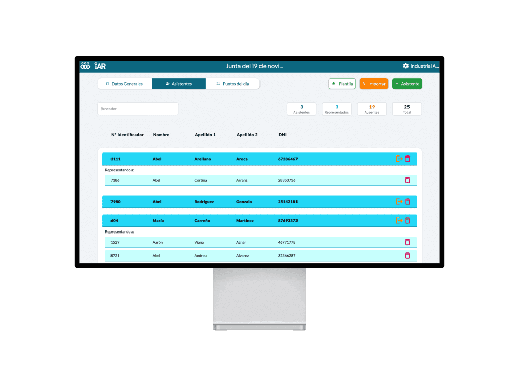 Asistentes de gestión de juntas